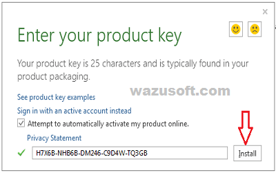 where is the product key for mac office 2016
